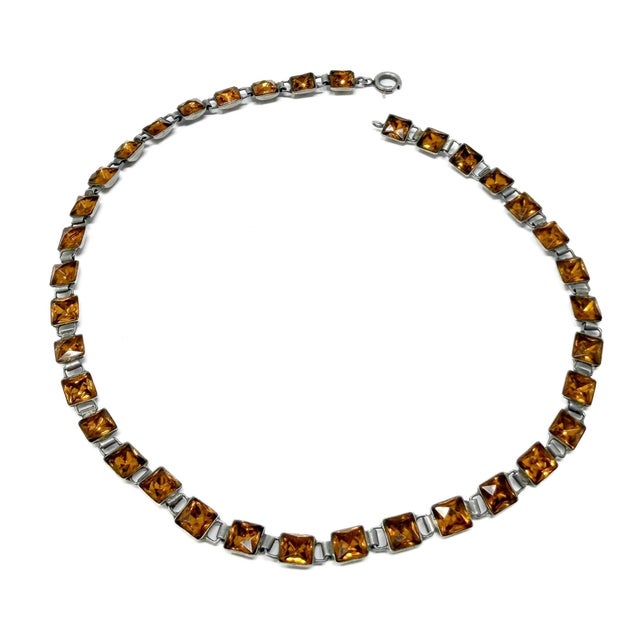 Art Deco Orange Square Cut Paste Choker, 1920s For Sale - Image 10 of 10