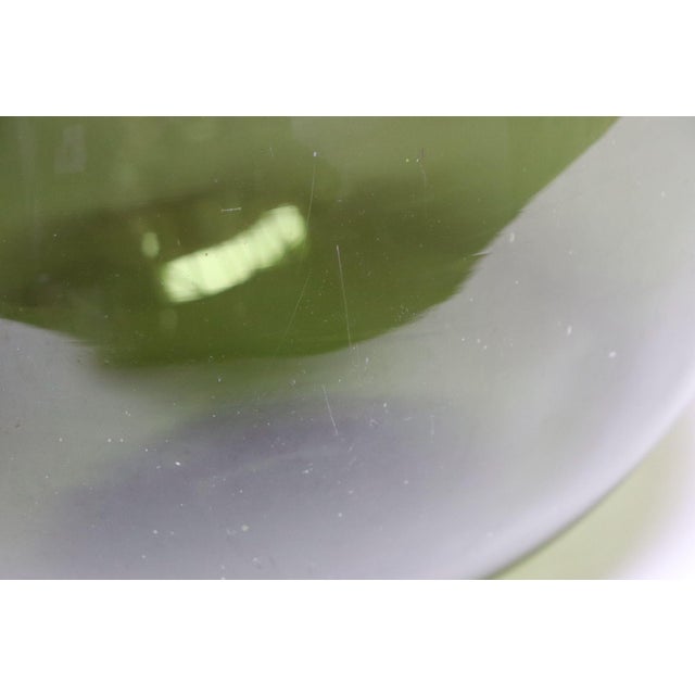 Vintage Italian Green Blown Glass Bulbous Form Demijohn Carboy For Sale - Image 13 of 18