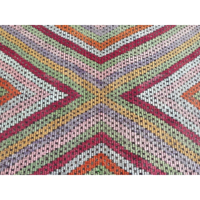 1960s 1960s Turkish Embroidered Kilim Rug - 83"x117" For Sale - Image 5 of 13