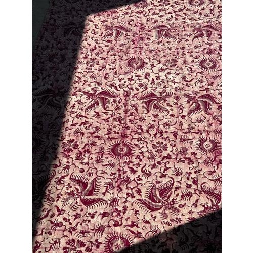 Pink Large Indonesian Printed Batik Ceremonial Fabric For Sale - Image 8 of 18