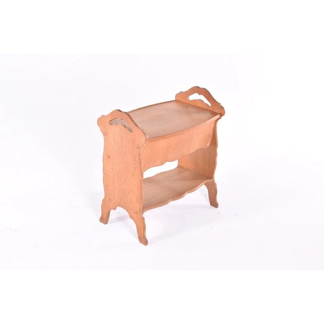 Vintage Danish Oak Sewing Table For Sale - Image 4 of 4