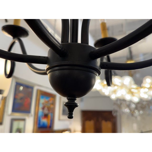 Scrolling Iron Chandelier For Sale - Image 10 of 12