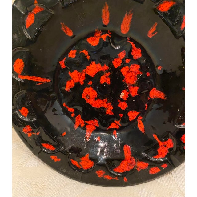 1960s Mid-Century Sunburst Splatter Hand Made Ceramic Bowl Ashtray For Sale - Image 5 of 8