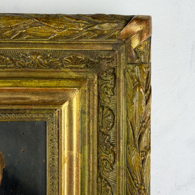French Artist, Portrait of a Woman, 1800s, Oil on Board, Framed For Sale - Image 10 of 14