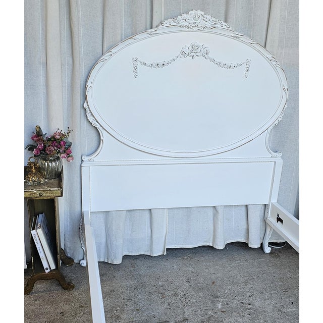 White Vintage Twin Size Bed Frame, White Romantic Style Circa 1930's For Sale - Image 8 of 18