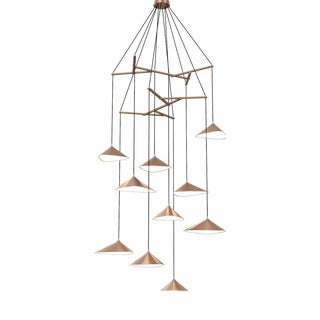 Emily V10 Group Pendant Light in Copper Semi-Matte by Daniel Becker for Moss Objects For Sale