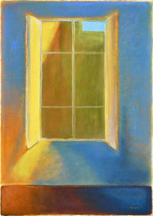 Roberto Cuccaro, Open Window, Gouache Drawing on Paper