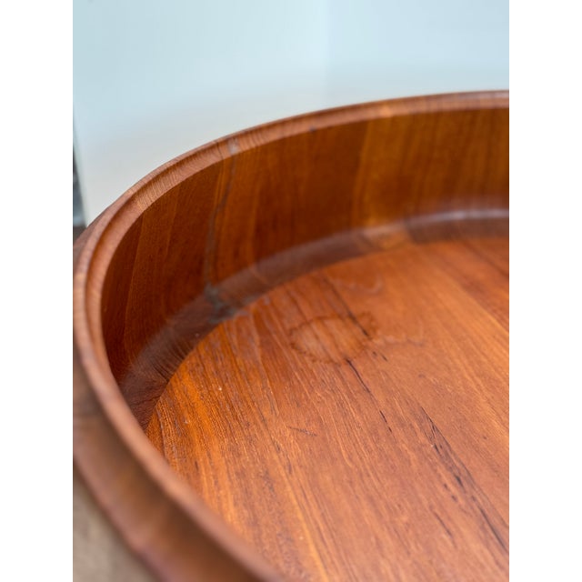 1960s Monumental 20” Scanform Handmade Teak Bowl For Sale - Image 10 of 18