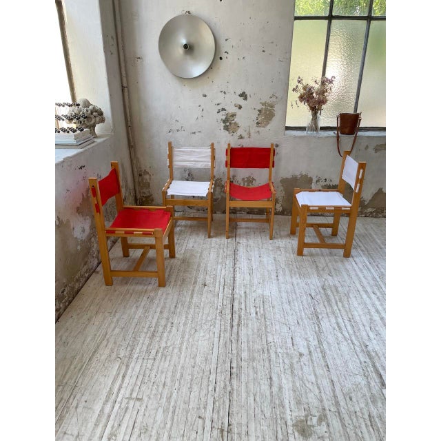1980s Vintage Pine Chairs, 1980s, Set of 4 For Sale - Image 5 of 18