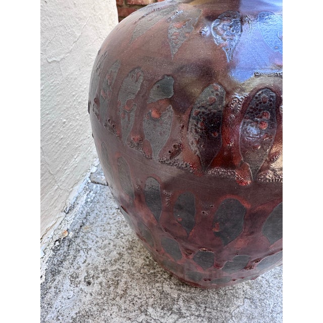 Bitossi Large Italian Studio Pottery Table Lamp, Volcanic Lava Glaze, Circa 1960s–70s For Sale - Image 4 of 10