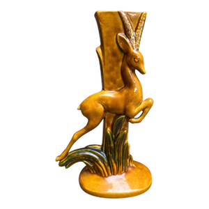 Vintage Royal Haeger Mid-20th Century Art Deco Ceramic Glaze Gazelle Vase
