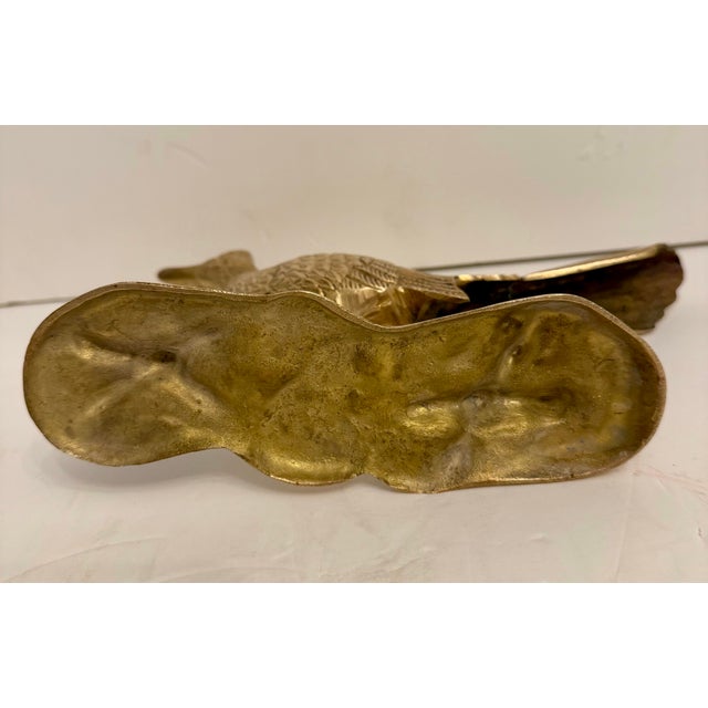 Vintage Mid Century Brass Roadrunner Bird Sculpture For Sale - Image 9 of 12