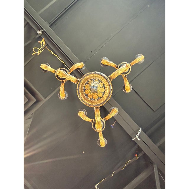 19th Century French Giltwood Chandelier For Sale - Image 9 of 11