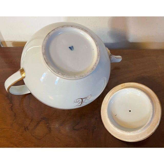 Antique Early 19th Century Vienna Porcelain Helmet Shape Tea Pot For Sale - Image 9 of 13