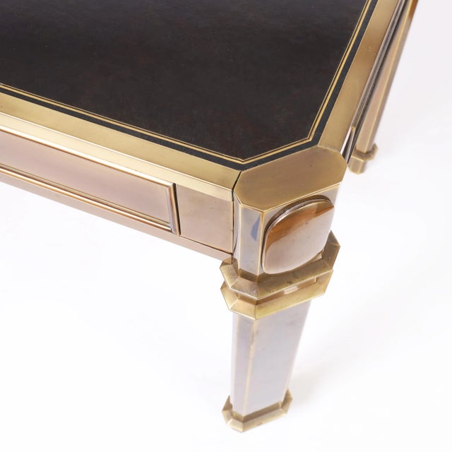 Mastercraft Mid Century Bronze Writing Desk For Sale In West Palm - Image 6 of 10