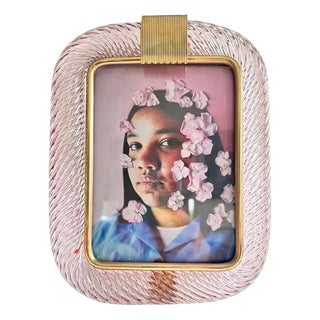 Ametista Torchon Murano Glass Picture Frame by Simoeng For Sale