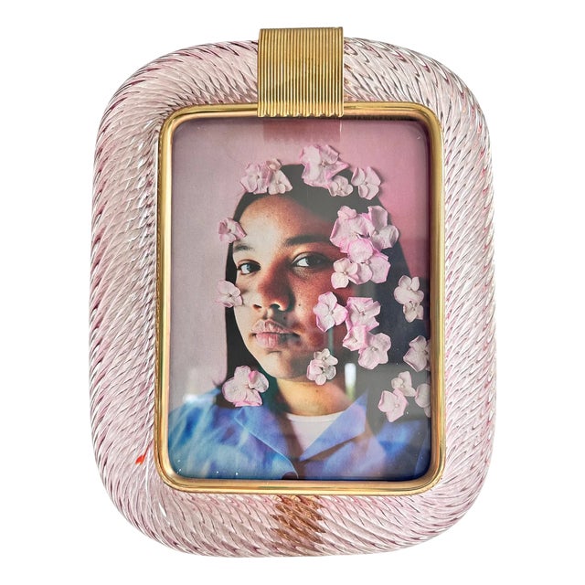Ametista Torchon Murano Glass Picture Frame by Simoeng For Sale