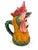Figurative Pitcher in Polychrome Earthenware of Rooster with a Hidden Mans Face, 1890s For Sale - Image 4 of 8