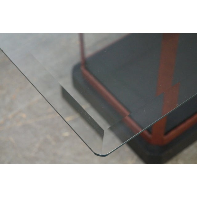 Design Institute of America Iron Base Glass Top Dining Table For Sale - Image 10 of 10