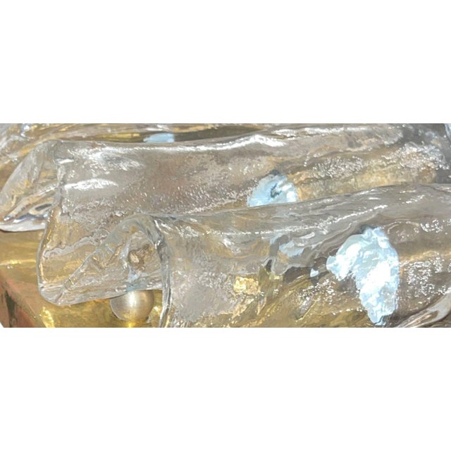 Mazzega Murano Pair Italian Murano Glass Sconces in Style of Toni Zuccheri for Mazzega, 1970's. For Sale - Image 4 of 7