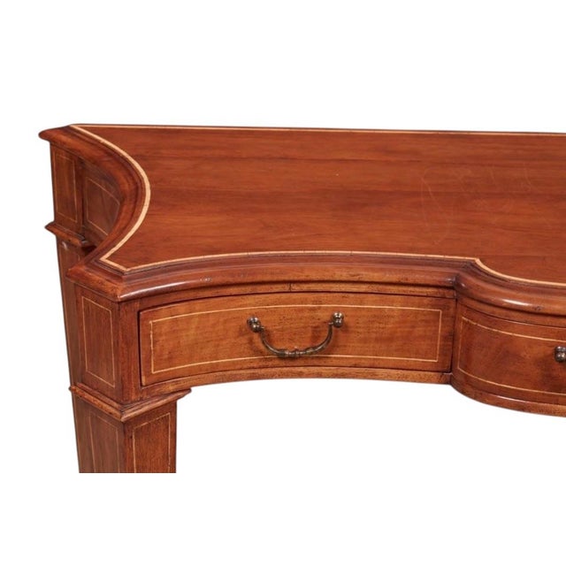 Neoclassical Style Mahogany Serpentine Console Table With String Inlay For Sale In Los Angeles - Image 6 of 6