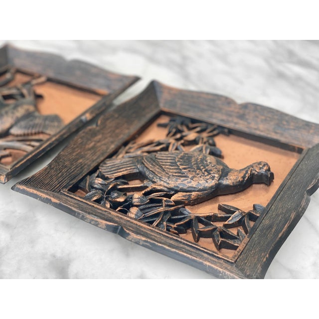 Metal Mid-Century Coppercraft Gilded Wall Hanging Bird Plaque Sculpture - a Pair For Sale - Image 7 of 11