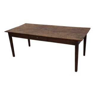 Antique Early 20th Century Dutch Rustic Oak Farmhouse Dining Table For Sale