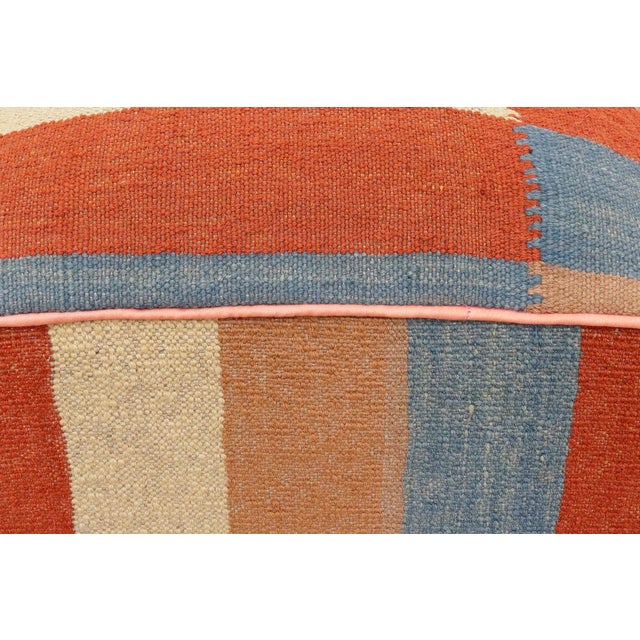Modern Handmade Kilim Upholstered Ottoman For Sale In New York - Image 6 of 9