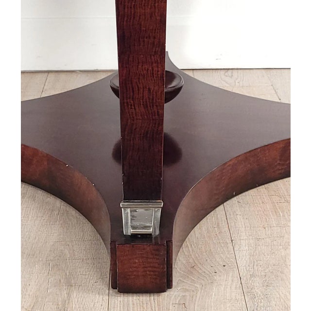 Art Deco Vintage French Oak Steel-Mounted Center Table, Probably 1970s For Sale - Image 3 of 7