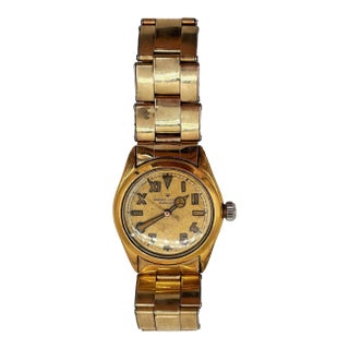 1947 Rolex Oyster Bubbleback “Elegante” Gold-Plated Wristwatch W California Dial For Sale