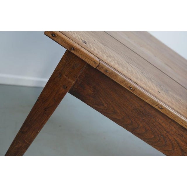 Large 19th Century French Rustic Elm Farmhouse Dining Table For Sale - Image 16 of 17