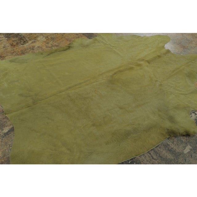 2020s Rug & Kilim’s Contemporary Cowhide Solid Rug in Sage Green Hues For Sale - Image 5 of 9