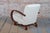 Beige Art Deco Armchair in Walnut and Leather, Czech, 1930s For Sale - Image 8 of 13