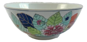 1980's Gump's of San Francisco Tobacco Leaf Porcelain Bowl