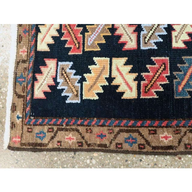 Mid 20th Century Galerie Shabab Collection Mid-20th Century Handmade Persian Hamadan Small Throw Rug For Sale - Image 5 of 7