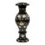 Pietra Dura Floral Art Home Decor | Black Marble Inlay Flower Vase Set 15" Inches For Sale