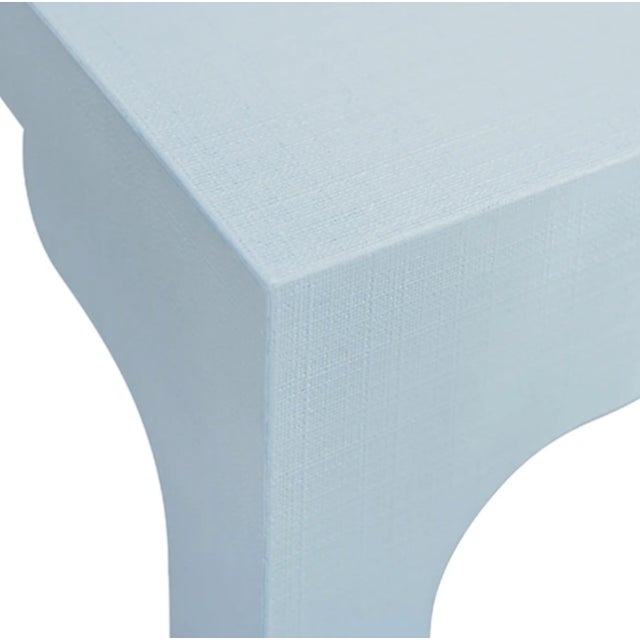 Textile Matthew Izzo Home Evelyn Light Blue Linen Console Table For Sale - Image 7 of 9