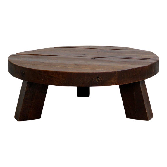 Rustic Oak Coffee Table, Netherlands, 1970s For Sale