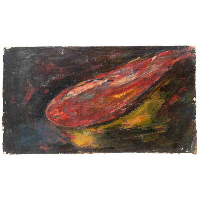 Sirio Pellegrini, Fish, Oil Painting, 1960s For Sale - Image 4 of 4
