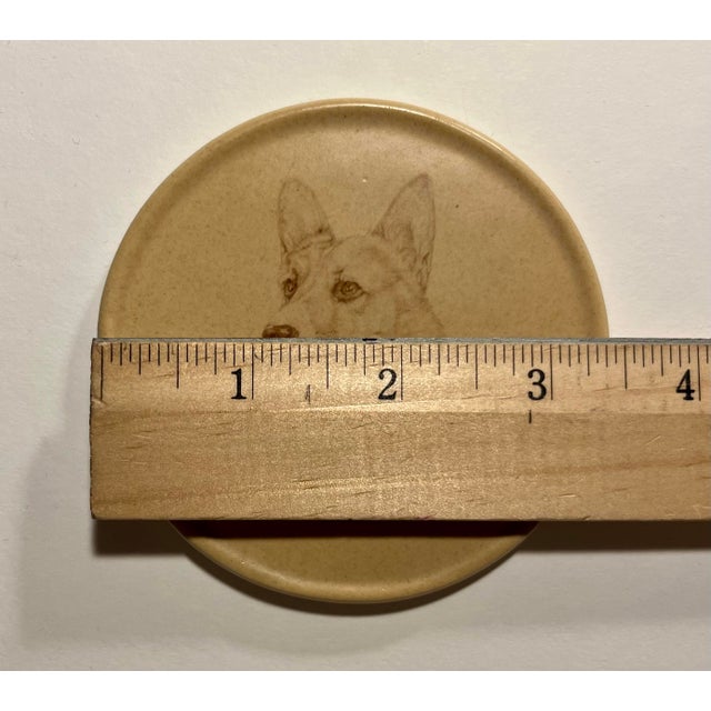 Set of 4 Vintage Honiton Pottery England Round Ceramic Dogs Coasters For Sale In Los Angeles - Image 6 of 8
