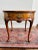 Vintage Baker Furniture Queen Anne Burl Walnut Round Accent Table | Georgian Style Carved Shell Side Table With Drawer For Sale - Image 9 of 12