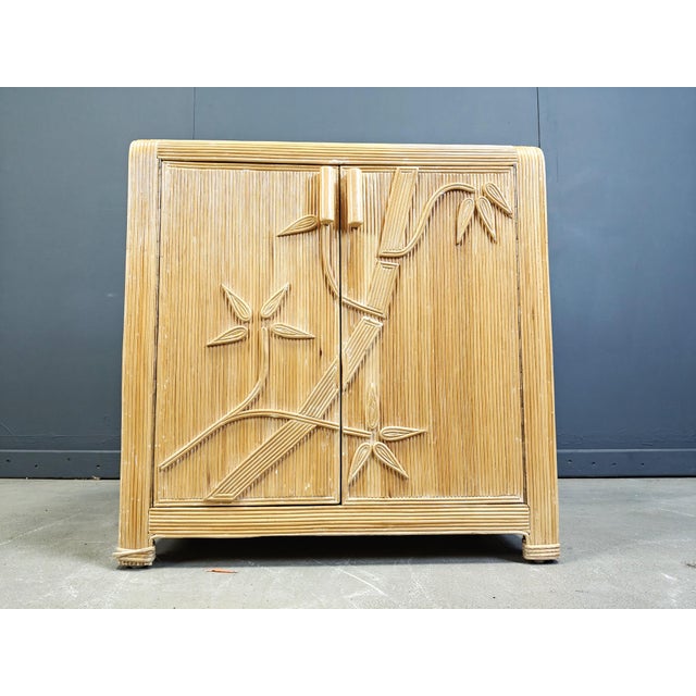 Beige Vintage Tropical Split Reed Cabinet, 1970s For Sale - Image 8 of 9