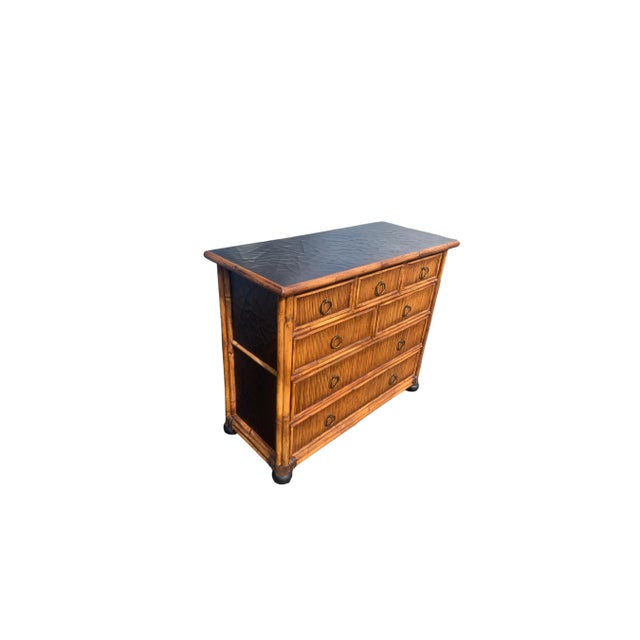 Late 20th Century Milling Road by Baker Rattan 7 Drawer Bachelor Chest of Drawers For Sale In Naples, FL - Image 6 of 9