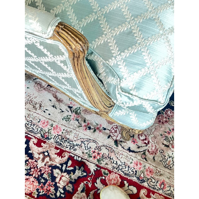 Pair of Early 1990s Era Paint Decorated French Louis XV Bergere Chairs For Sale - Image 12 of 12