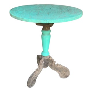 Teak Table With Polychrome, Carved Legs, Madura Island, Java, Indonesia, C. 1950 For Sale