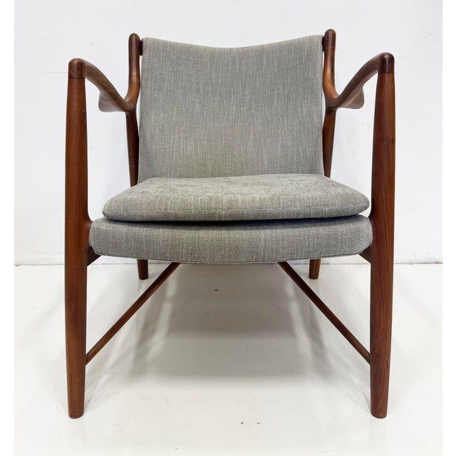 Mid-Century Modern Danish Modern Model 45 Lounge Chair, Finn Juhl Manner, Pair For Sale - Image 3 of 16