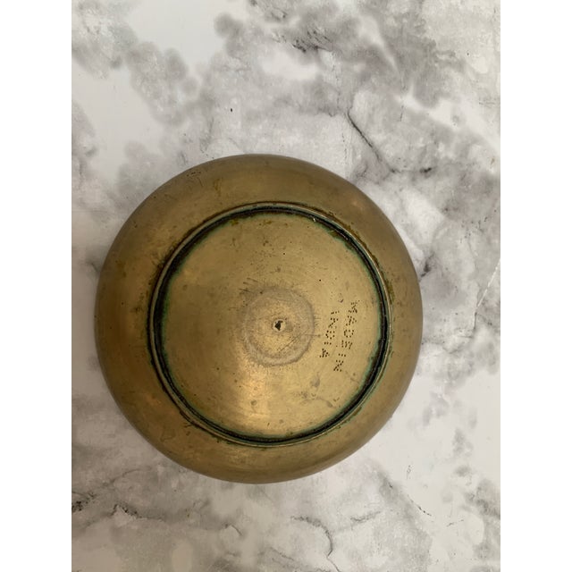 1970s Vintage Etched Bohemian Brass Spice Trays or Coasters, Set of Six For Sale - Image 5 of 8