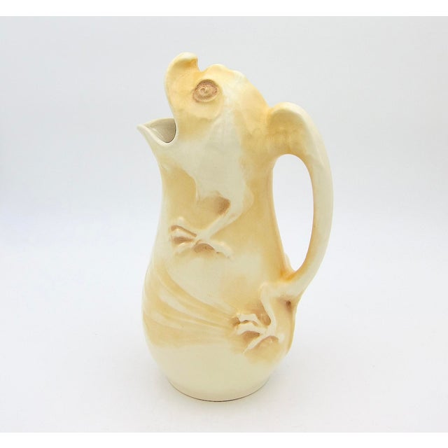An unusual antique ceramic art nouveau dragon pitcher manufactured by the Swedish company Rörstrand, dating circa 1900....
