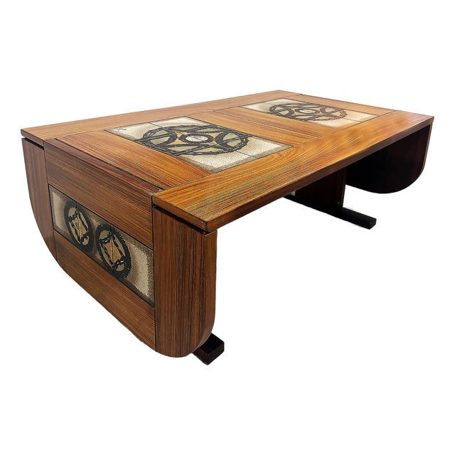 Poul H. Poulsen Gangsø Møbler Danish Tile-Top Dining Table in Teak, Signed For Sale