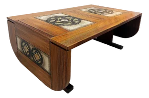 Poul H. Poulsen Gangsø Møbler Danish Tile-Top Dining Table in Teak, Signed